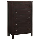 Carlton 5-drawer Rectangular Chest Cappuccino - 5th Ave Furniture