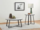 Hugo Round Coffee Table White and Matte Black - 5th Ave Furniture