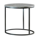 Lainey Faux Marble Round Top End Table Grey and Gunmetal - 5th Ave Furniture