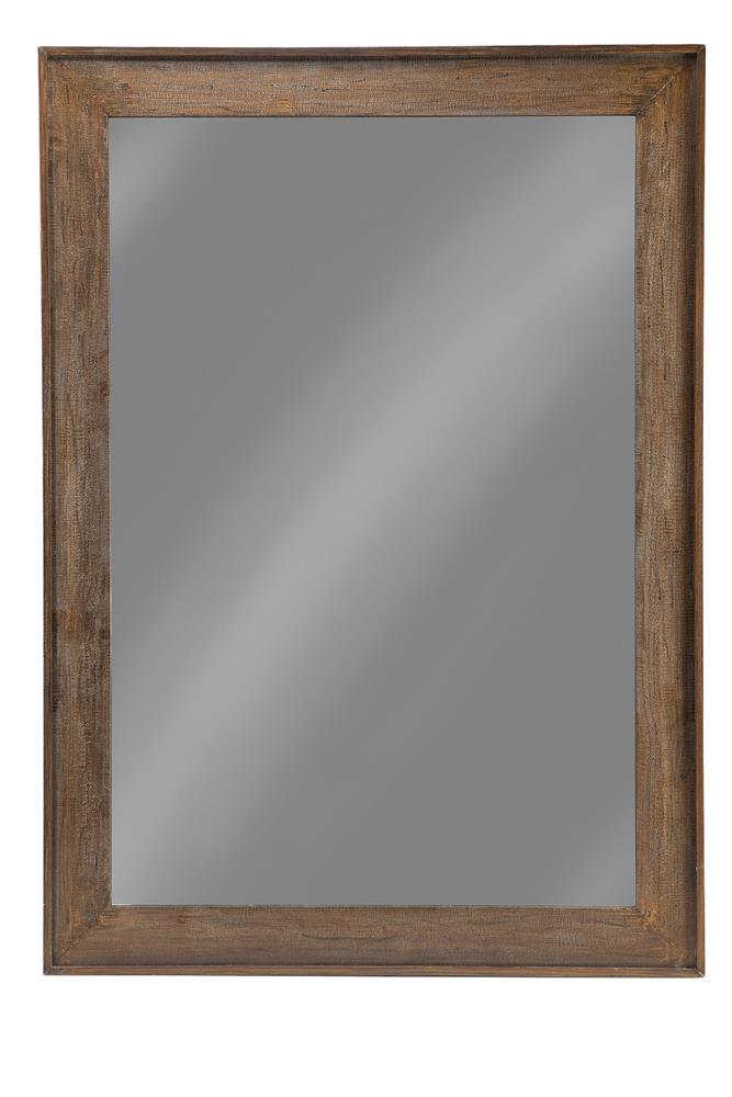 Odafin Rectangle Floor Mirror Distressed Brown - 5th Ave Furniture