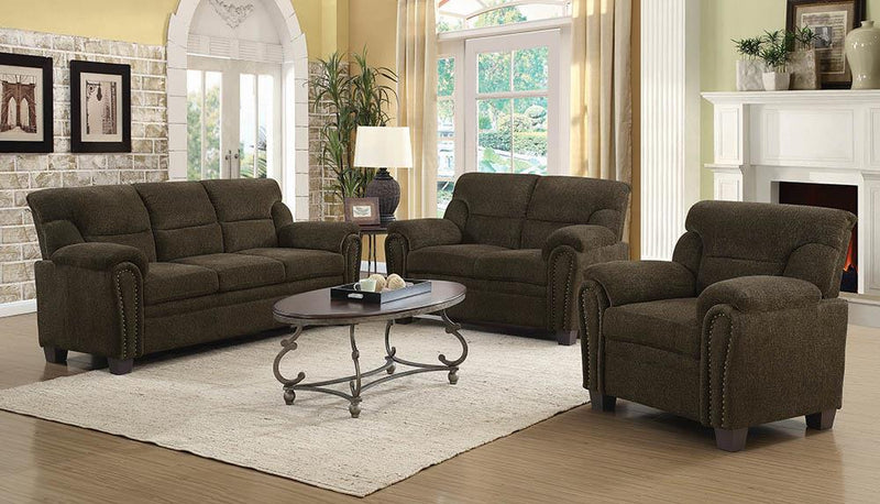 Clementine Upholstered Pillow Top Arm Living Room Set - 5th Ave Furniture