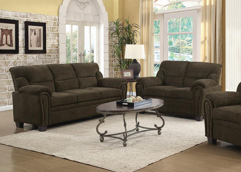 Clementine Upholstered Pillow Top Arm Living Room Set - 5th Ave Furniture