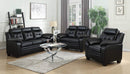 Finley Upholstered Pillow Top Arm Living Room Set Black - 5th Ave Furniture