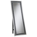 Carisi Rectangular Standing Mirror with LED Lighting Silver - 5th Ave Furniture