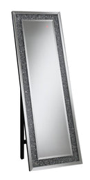 Carisi Rectangular Standing Mirror with LED Lighting Silver - 5th Ave Furniture