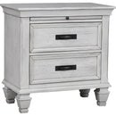 Franco 2-drawer Nightstand Antique White - 5th Ave Furniture