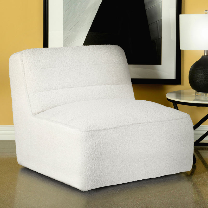 Cobie Upholstered Swivel Armless Chair - 5th Ave Furniture