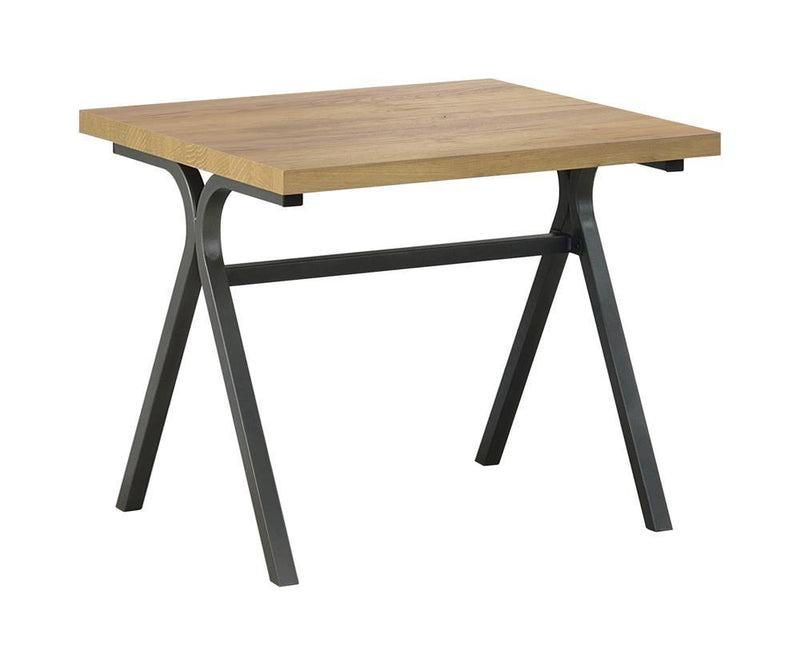 Colmar 3-piece Trestle Occasional Table Set Golden Oak and Gunmetal - 5th Ave Furniture