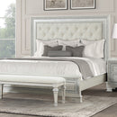 Stella Mia 4 Pc 5 Pc Queen Bedroom Set White & White - 5th Ave Furniture