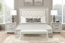 Stella Mia 4 Pc 5 Pc Queen Bedroom Set White & White - 5th Ave Furniture