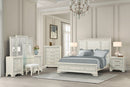 Stella Mia 4 Pc 5 Pc Queen Bedroom Set White & White - 5th Ave Furniture