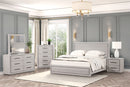 Crowthorne E.King & Queen Bed Grey & White - 5th Ave Furniture