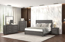 Crowthorne E.King & Queen Bed Grey & White - 5th Ave Furniture