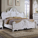 Roselli E.King & Queen Bed White & Chrome