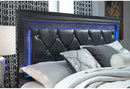 POMPEI METALLIC GREY KING BED WITH LED - 5th Ave Furniture