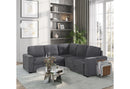 U2660 GREY SECTIONAL W/O CHAISE AND W/ PULLOUT SOFA BED