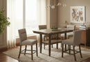 D4355 BROWN BAR TABLE WITH 4 BAR STOOLS - 5th Ave Furniture