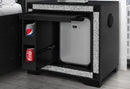 SOLEIL CHARCOAL NIGHTSTAND WITH COOLER AND SPEAKER