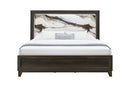 HARMONY BROWN KING BED WITH LED - 5th Ave Furniture