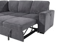 U2660 GREY SECTIONAL W/PULL OUT SOFA BED - 5th Ave Furniture