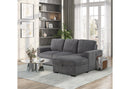U2660 GREY L SOFA BED SECTIONAL WITH PULLOUT - 5th Ave Furniture