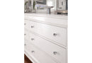 POMPEI METALLIC WHITE KING BED W/LED, DRESSER, MIRROR AND NIGHTSTAND - 5th Ave Furniture