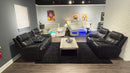 U8881/U8880 BLACK LEATHER PWR REC SOFA/PWR CON REC LOVESEAT/PWR REC - 5th Ave Furniture