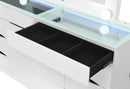 ELLA WHITE VANITY SET WITH STORAGE STOOL - 5th Ave Furniture