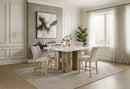 D04 NATURAL BAR TABLE + D8685 BEIGE/NAT BAR STOOL - 5th Ave Furniture
