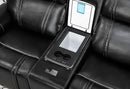 U8880 BLACK LEATHER POWER RECLINING SOFA/POWER CONSOLE RECLINING SOFA - 5th Ave Furniture