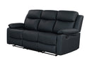 U6026 BLACK PU 72A RECLINING SOFA WITH LED - 5th Ave Furniture