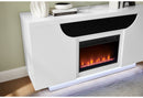 AILEEN WHITE 66" ENT UNIT W/LED, SPEAKERS, CRYSTAL AND POP-UP DOORS - 5th Ave Furniture