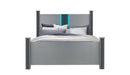 LOGAN SILVER FULL BED, DRESSER, MIRROR AND NIGHTSTAND - 5th Ave Furniture