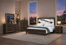 HARMONY BROWN KING BED WITH LED - 5th Ave Furniture
