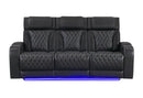 U8611 BLANCHE CHARCOAL POWER RECLINING SOFA WITH PHR AND LED - 5th Ave Furniture