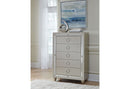 RILEY SILVER KING BED, 2 DRESSERS, MIRROR AND 2 NIGHTSTANDS - 5th Ave Furniture