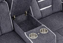 U1895 GREY P2 CONSOLE RECLINING LOVESEAT WITH IS AND LED - 5th Ave Furniture
