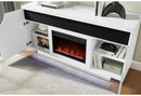 AILEEN WHITE 66" ENT UNIT W/LED, SPEAKERS, CRYSTAL AND POP-UP DOORS - 5th Ave Furniture