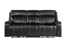 U8880 BLACK LEATHER POWER RECLINING SOFA - 5th Ave Furniture