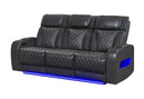 U8611 BLANCHE CHARCOAL POWER RECLINING SOFA WITH PHR AND LED - 5th Ave Furniture
