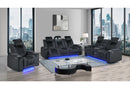 U8000 BLACK PWR REC SOFA/PWR CON REC LOVESEAT/PWR RECLINER W/PHR - 5th Ave Furniture