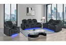 U8000 BLACK PWR REC SOFA/PWR CON REC LOVESEAT/PWR RECLINER W/PHR - 5th Ave Furniture