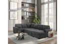 U2660 GREY SECTIONAL W/PULL OUT SOFA BED - 5th Ave Furniture