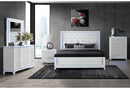 ALINA WHITE FULL BED GROUP WITH LED, COOLER, SPEAKER AND USB - 5th Ave Furniture