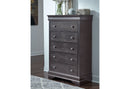 POMPEI METALLIC GREY KING BED WITH LED, DRESSER, MIRROR AND NIGHTSTAND - 5th Ave Furniture