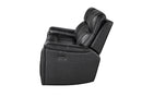 U8880 BLACK LEATHER POWER RECLINING SOFA - 5th Ave Furniture
