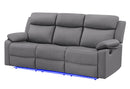U6026 GREY PU 46A RECLINING SOFA WITH LED - 5th Ave Furniture