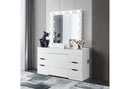 ELLA WHITE VANITY SET WITH STORAGE STOOL - 5th Ave Furniture