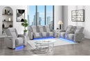 U8000 GREY PWR REC SOFA/PWR CON REC LOVESEAT/PWR RECLINER W/PHR - 5th Ave Furniture