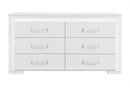 NAOMI SILVER MARBLE DRESSER WITH LED - 5th Ave Furniture